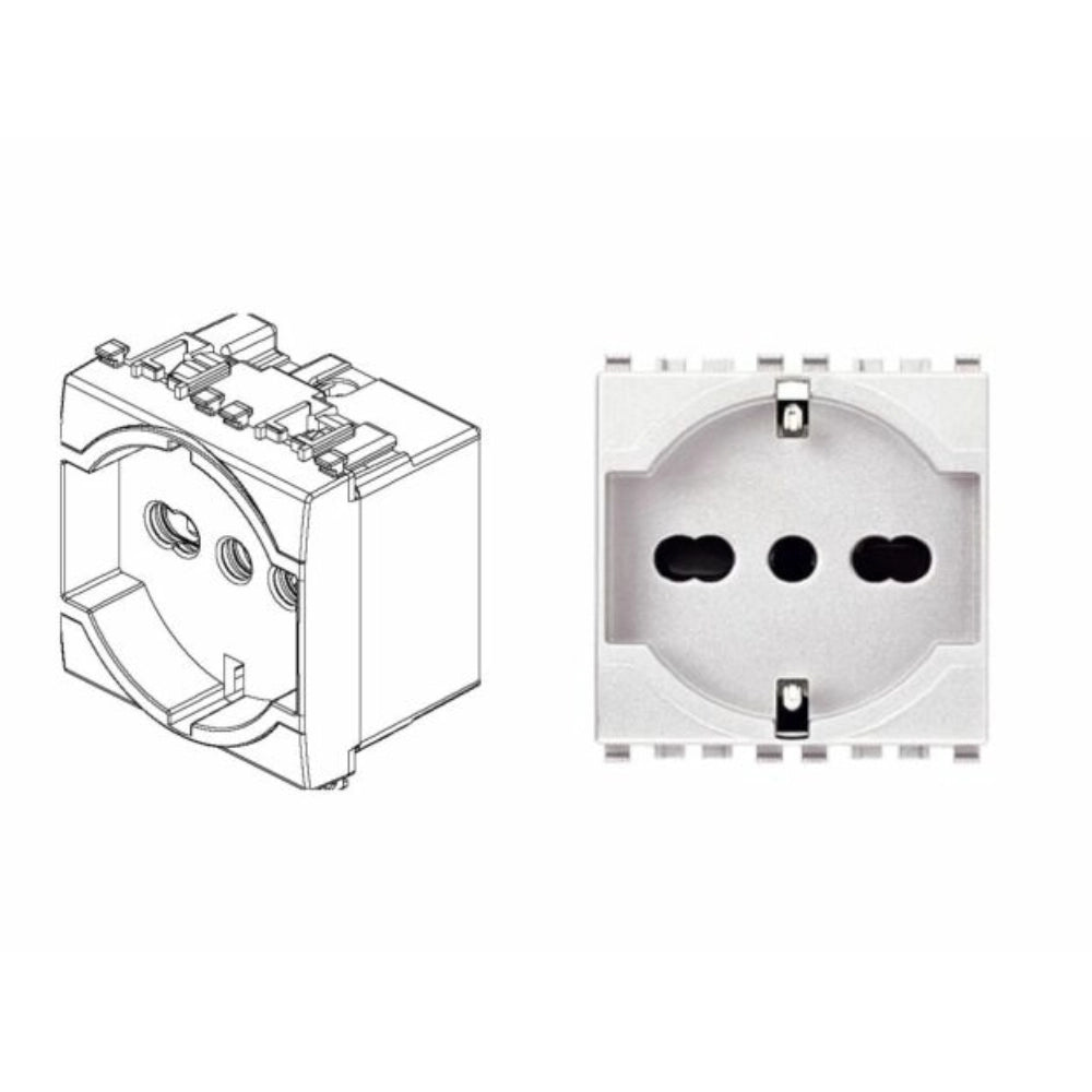 Vimar serie eikon presa 2p+t 16a 250v standard italiano universale sicury *** colore bianco, confezione 1