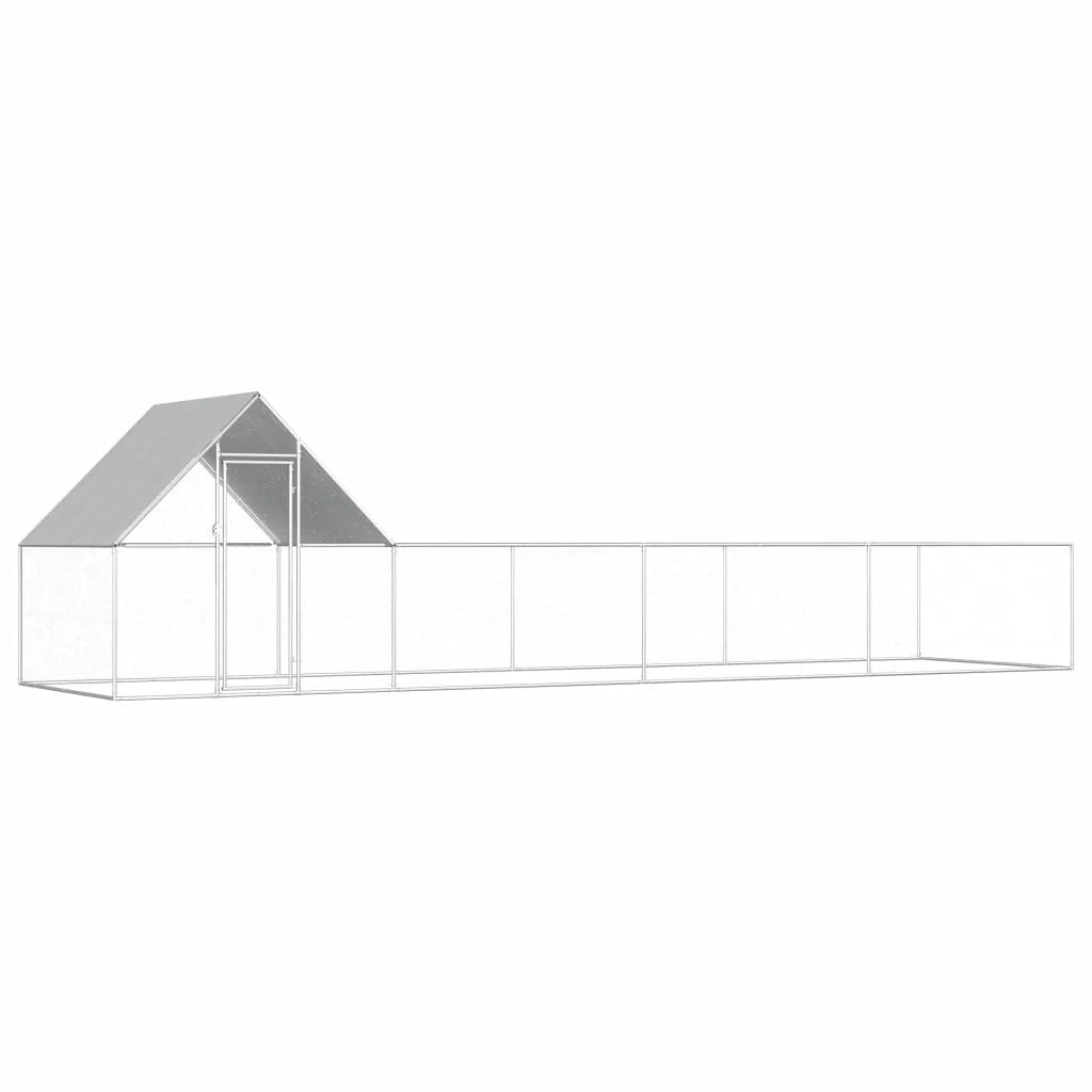 Pollaio 8 x 2 x 2 m con tetto impermeabile acciaio zincato 02_0001720