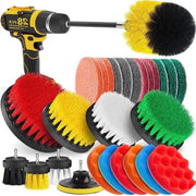 Set di Spazzolatura Esteso per Pannelli di Cottura e Pavimenti in Ceramica, Giallo, 28 pezzi