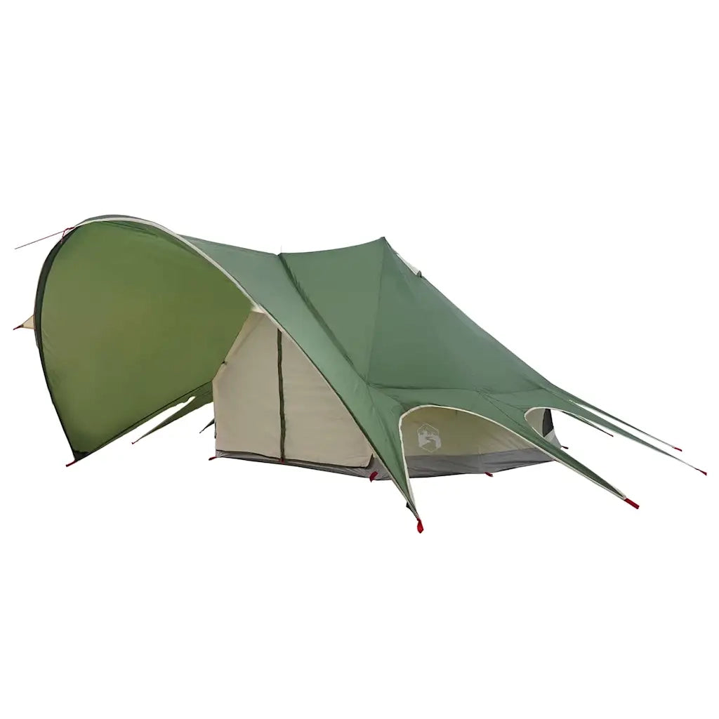 Tenda Teepee per 7 persone-Tenda da campeggio Verde e Grigio 600 x 600 x 347 cm