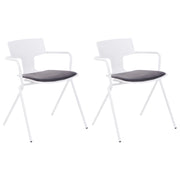 Set di 2 sedie da pranzo in plastica nera con cuscino nero stile moderno