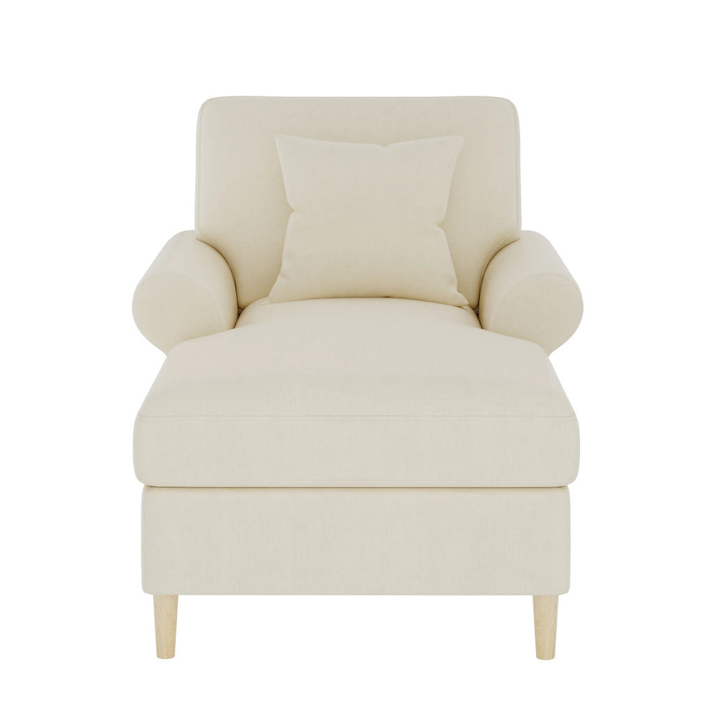 Poltrona relax imbottita in velluto, sedia lounge reclinabile, beige