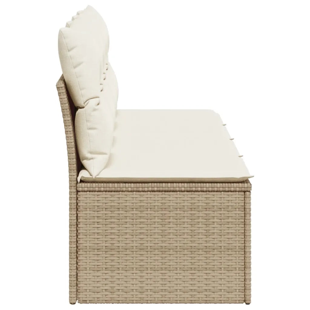 Divano da Giardino con Cuscini a 4 Posti Beige in Polyrattan 366054