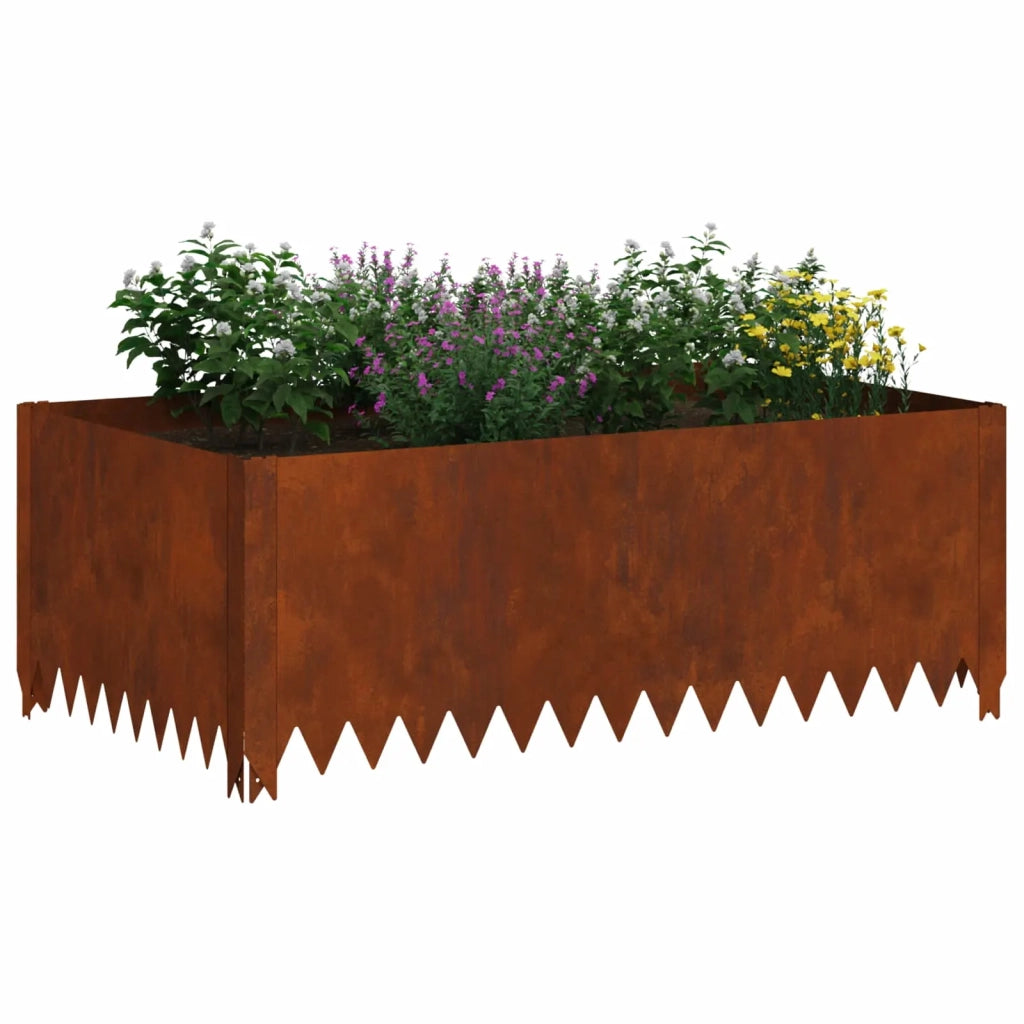 Bordura per Prato 100 x 60 x 35 cm Acciaio Ruggine 8008957