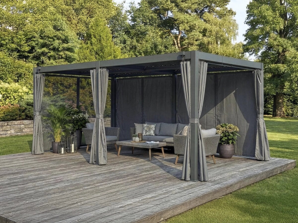Tenda "Kensington" per pergola bioclimatica - 3 x 6 m - Grigio