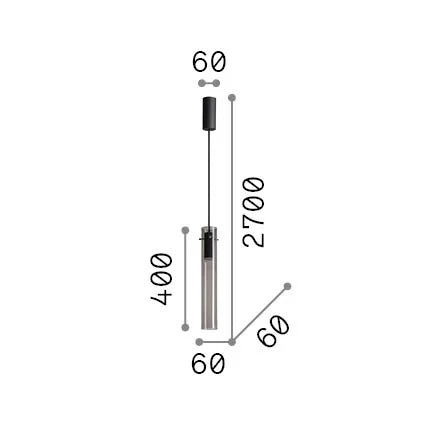 Lampada A Sospensione Flam 1 Luce Led Integrato Nero E Fumè