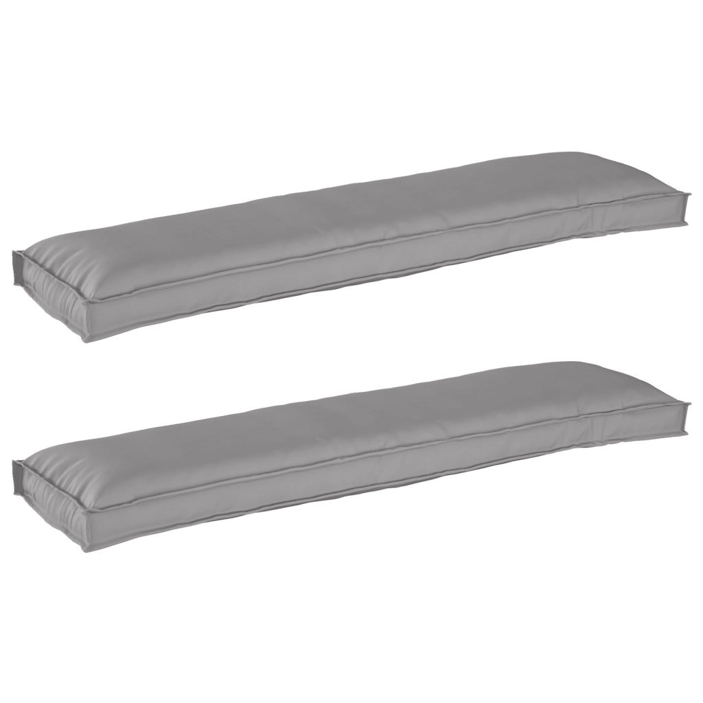 Cuscini per panchina 2 pezzi Grigio 150x40x8 cm Tessuto Oxford