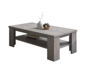 Carlazzo, Tavolino da Salotto un Vano, 130x67x41h cm Grigio Rovere Grigio