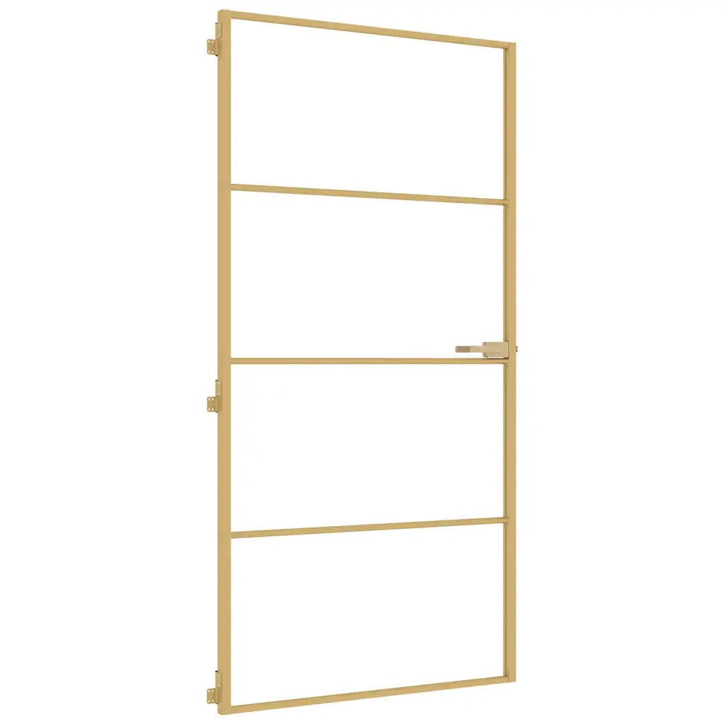 Porta Interni Sottile Oro 102,5x201,5 Vetro Temperato Alluminio 155135