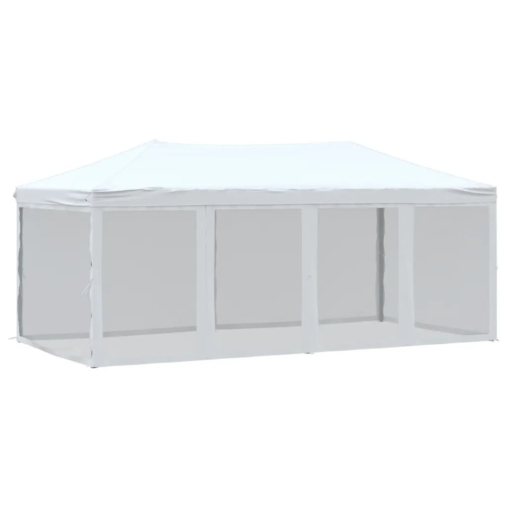 Tenda per Feste Pieghevole con Pareti Laterali Bianco 3x6 m