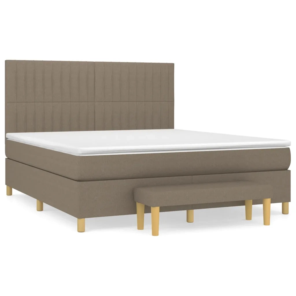 Giroletto a Molle con Materasso Tortora 180x200 cm in Tessuto
