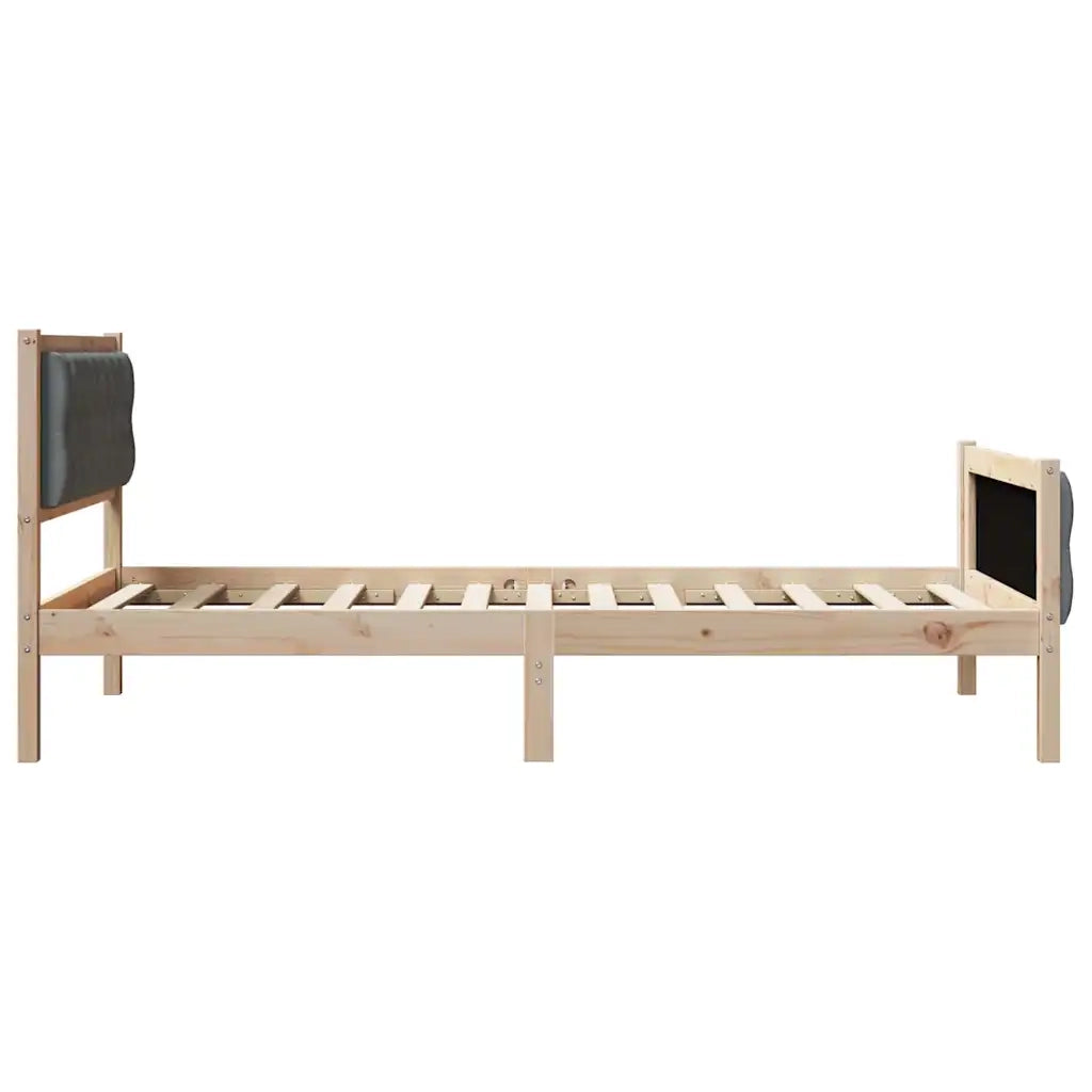 Struttura del letto Grigio scuro 100 x 200 cm Pino massello 878420