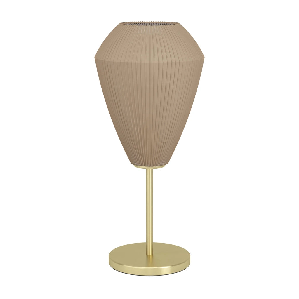 Lampada Da Tavolo Moderna Caprarola Acciaio Ottone Spazzolato 1 Luce E27