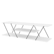 Mobile TV in legno "April" - 120 x 30 x 33 cm - Bianco/Nero