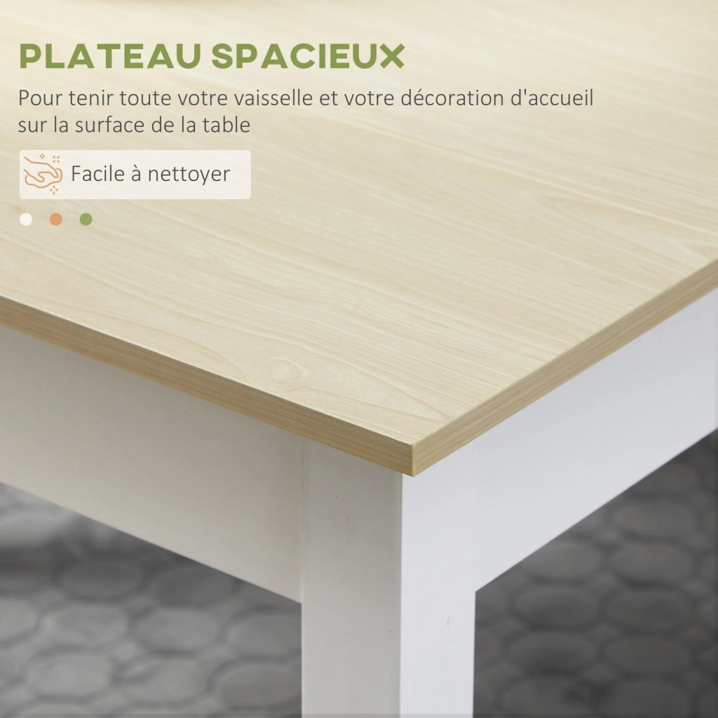 Tavolo da pranzo allungabile con 2 panche ¨C Minimal ¨C Legno effetto rovere 120x80x75 cm