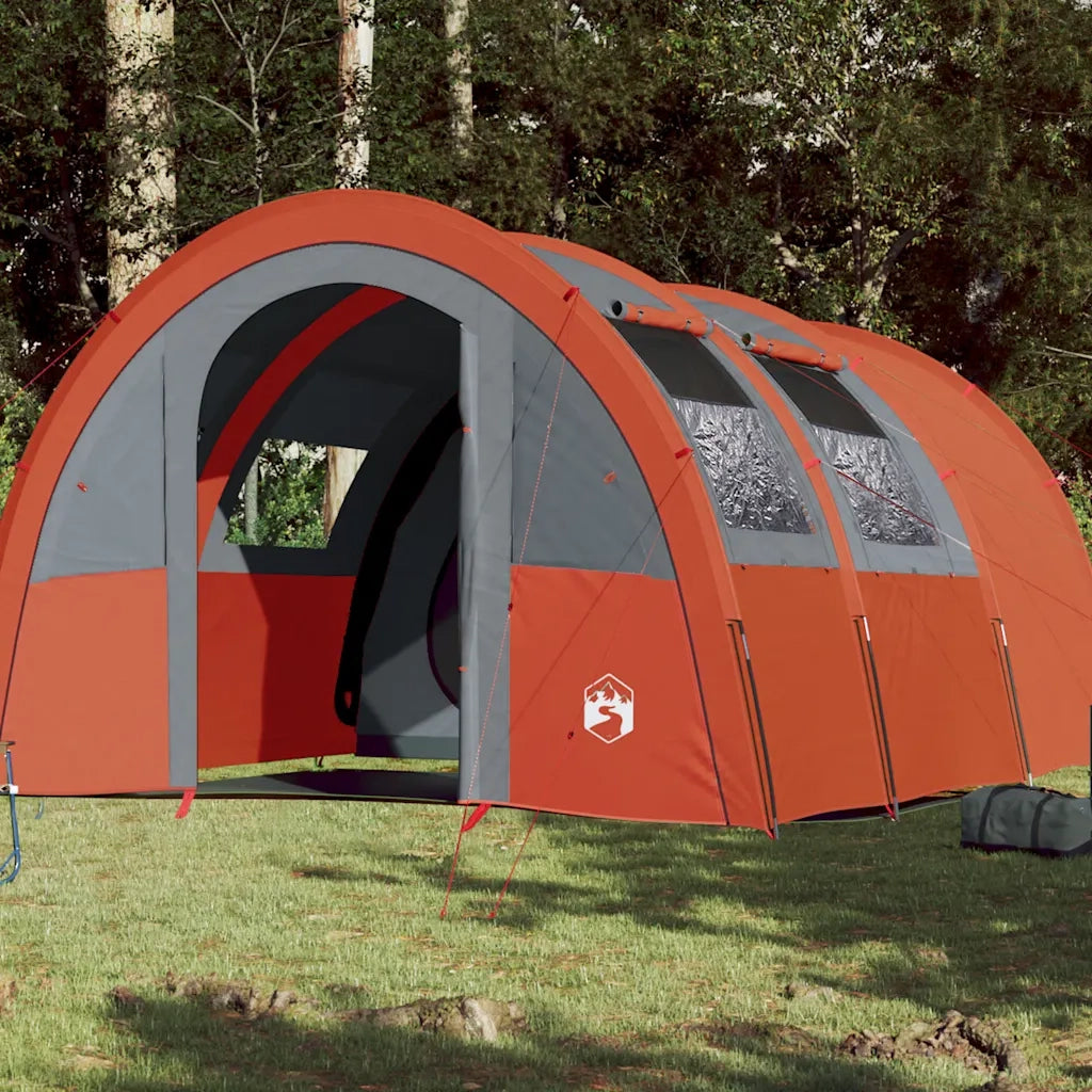 Tenda da Campeggio a Tunnel per 4 Persone Grigio e Arancione 94402