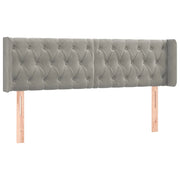 Testiera ad Orecchio-Testata del letto Grigio Chiaro 163x16x78/88 cm in Velluto