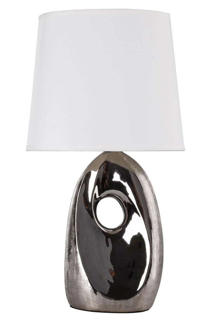 Lampada da tavolo Candellux Hierro cromo bianco E27
