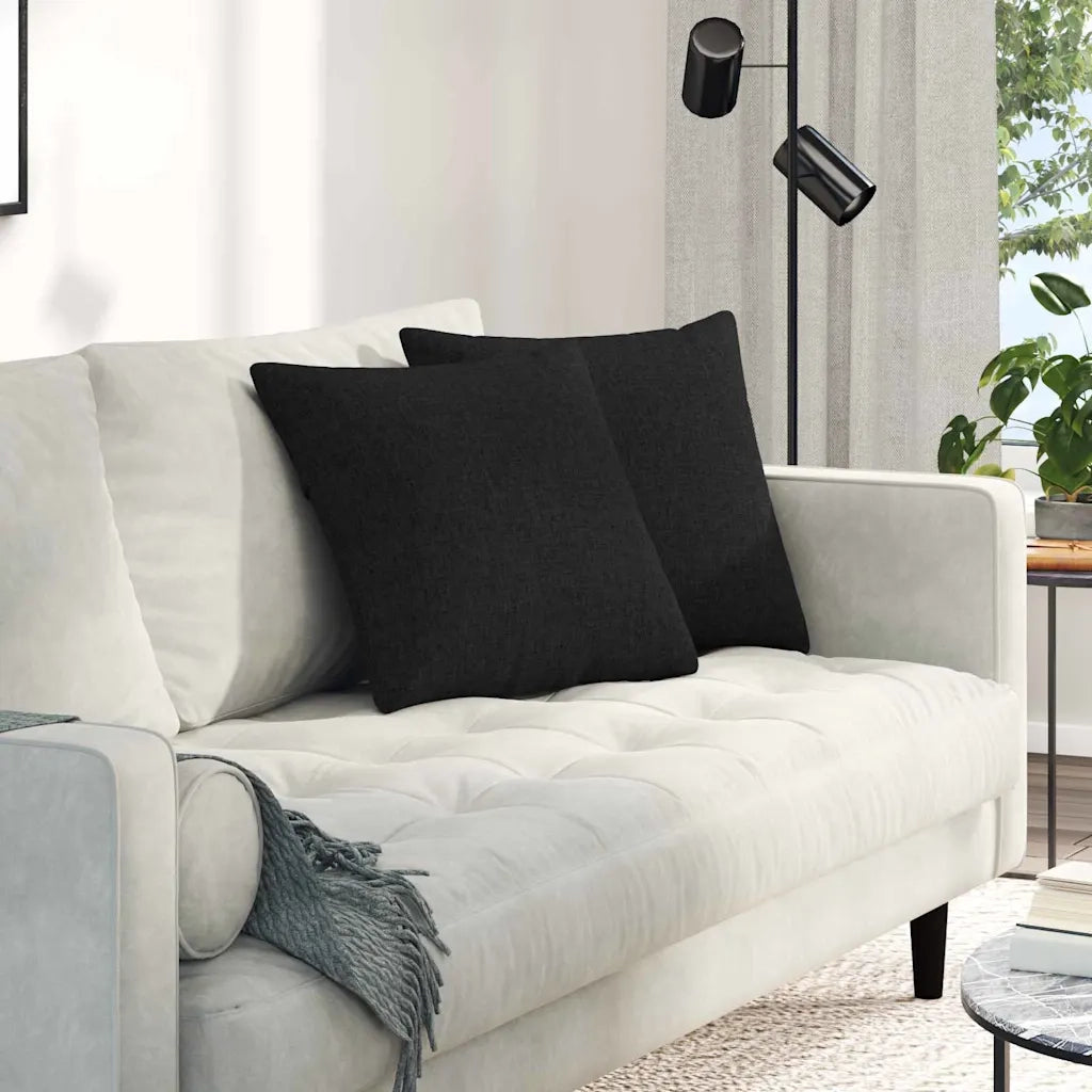 Cuscini da Divano 2 pz-Set di 2 Cuscini per Sofa Nero 45 x 45 cm Tessuto 819660