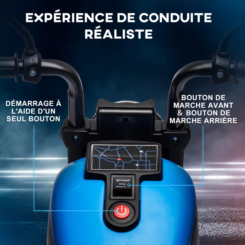 Moto elettrica per bambini 6V con faro LED 2 ruote 18-36 mesi ¨C Xylo ¨C Blu