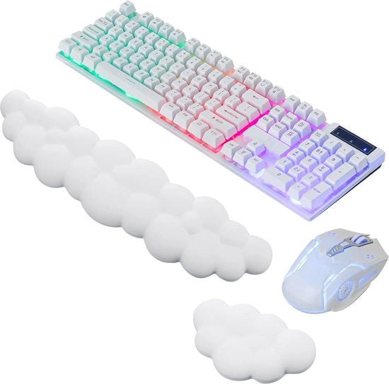 Sostegno per polso per tastiera e mouse, sostegno per polso da tavolo da lavoro, sostegno per polso con schiuma di memoria per computer, laptop, lavoro