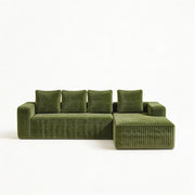 Divano modulare angolare 2 pezzi - con chaise reversibile e seduta profonda - verde