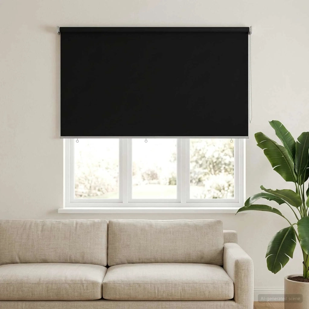 Voletta a rullo con protezione UV Nero 160 x 140 cm Poliestere