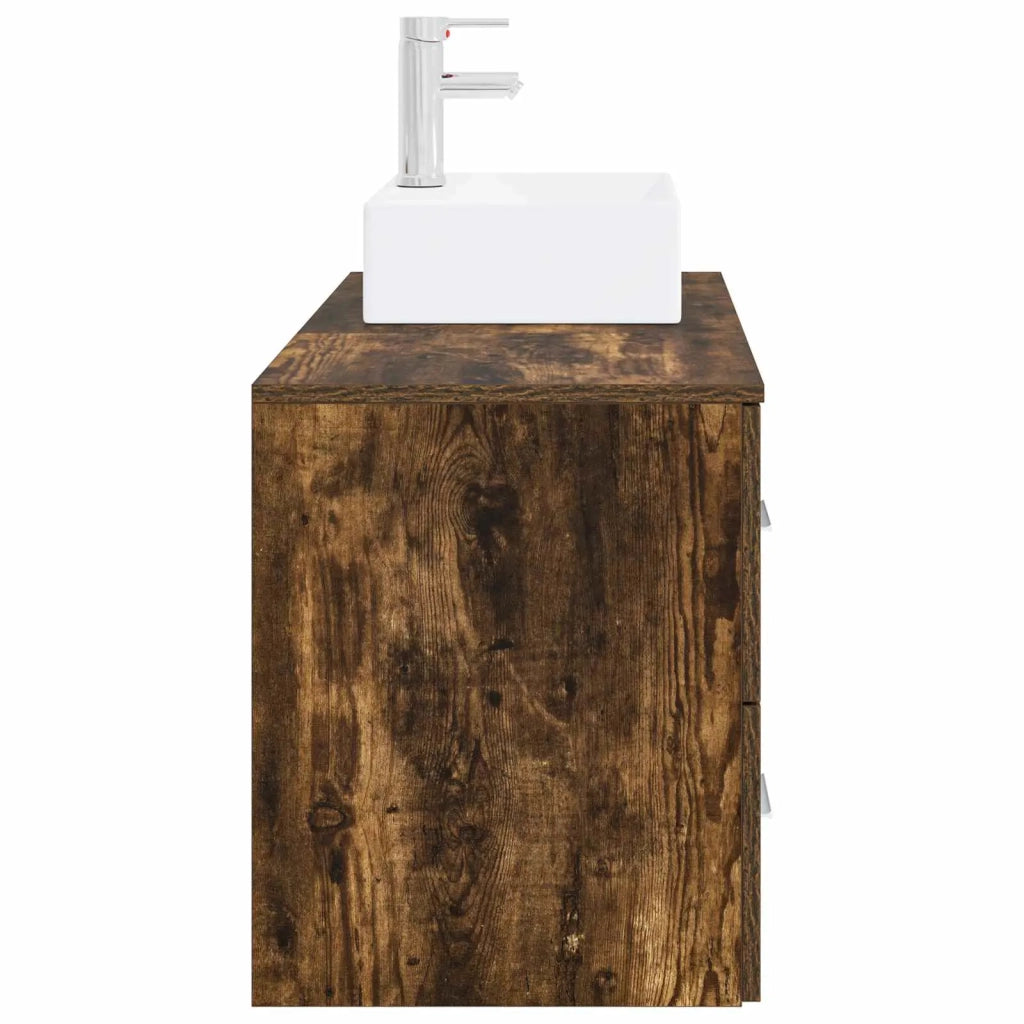 Set di mobili per il bagno 2 pz Rovere Fumo 3403972