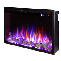 Camino Elettrico da Incasso 50,8x75x19,5 cm Effetto Fiamma 1500W Thomas Maxi Nero