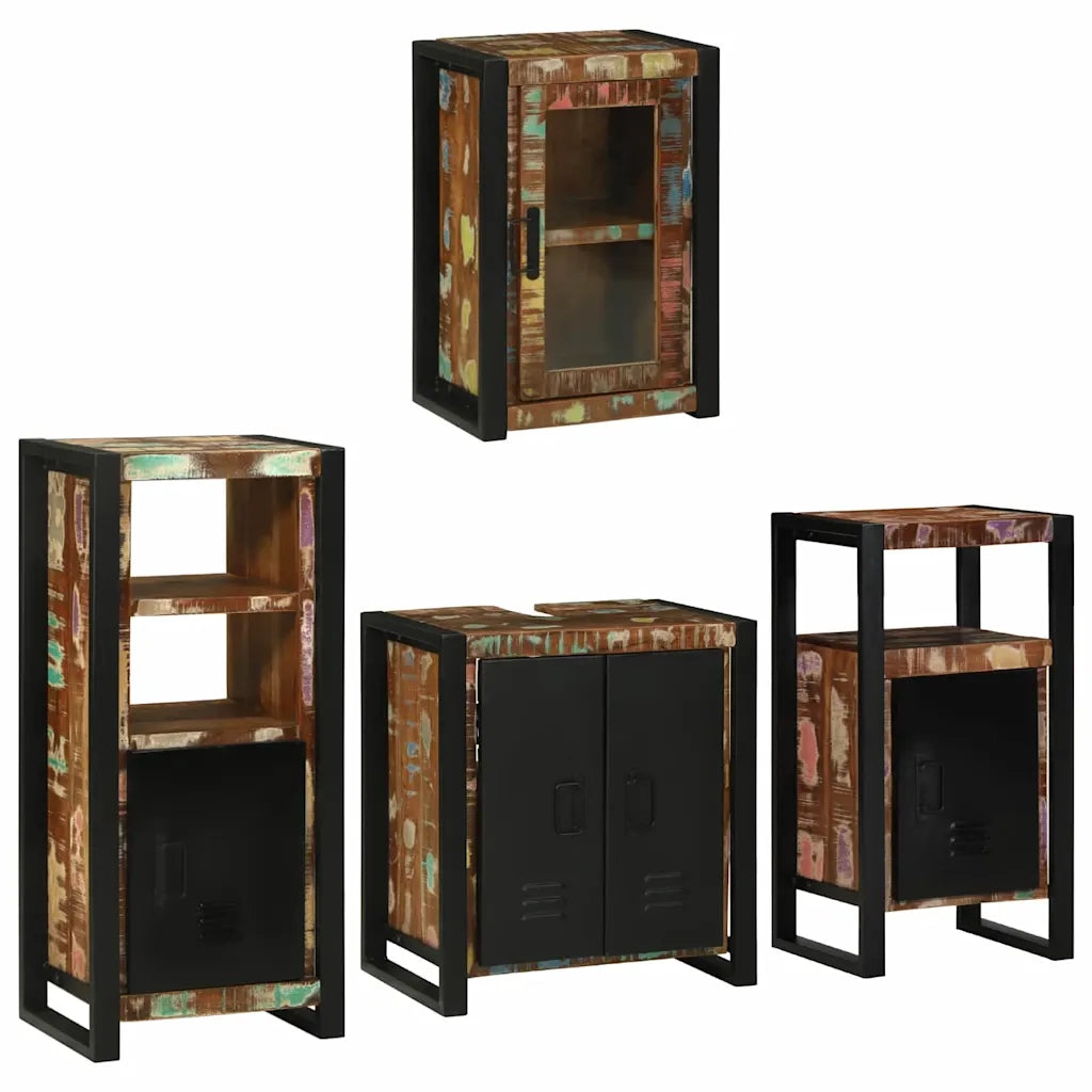 Set di mobili per il bagno 4 pcs Legno massello riciclato