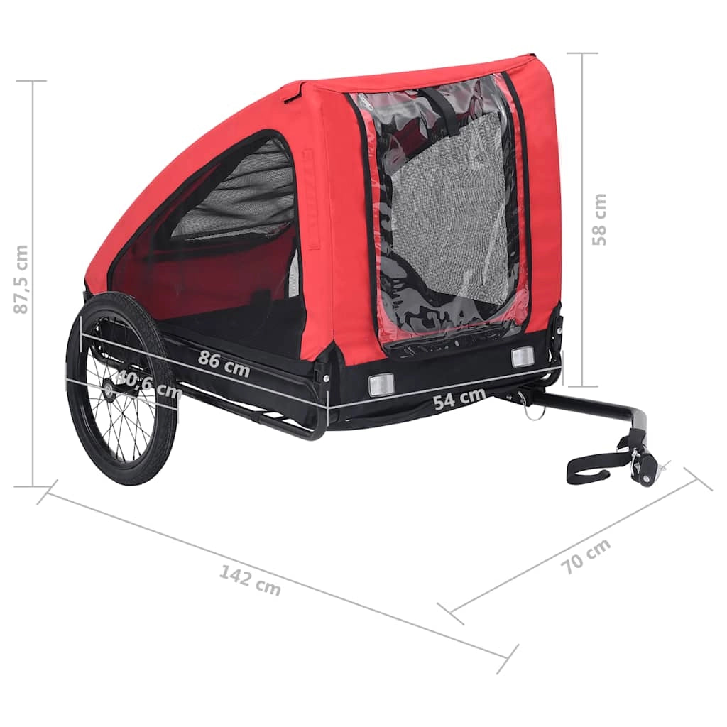 Rimorchio/carrello per animali domestici rosso 02_0044371