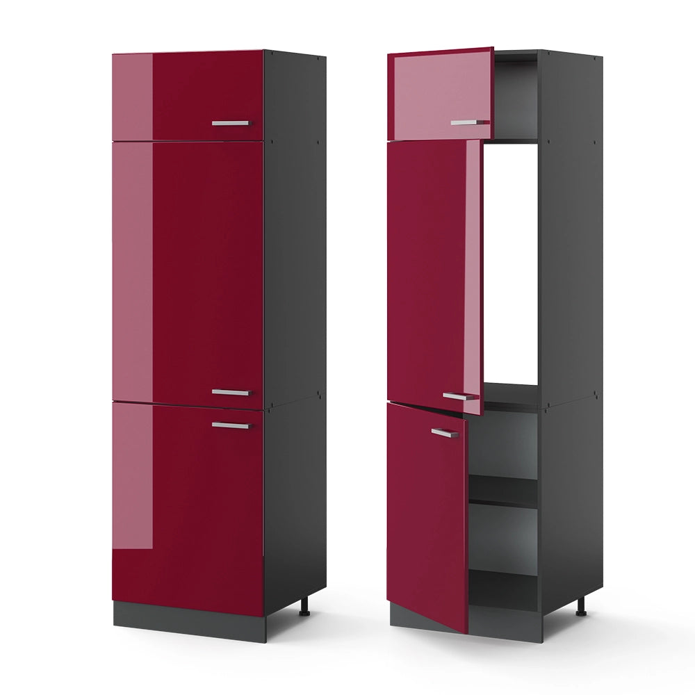 Vicco Armadio frigorifero Rosso lucido 60 cm