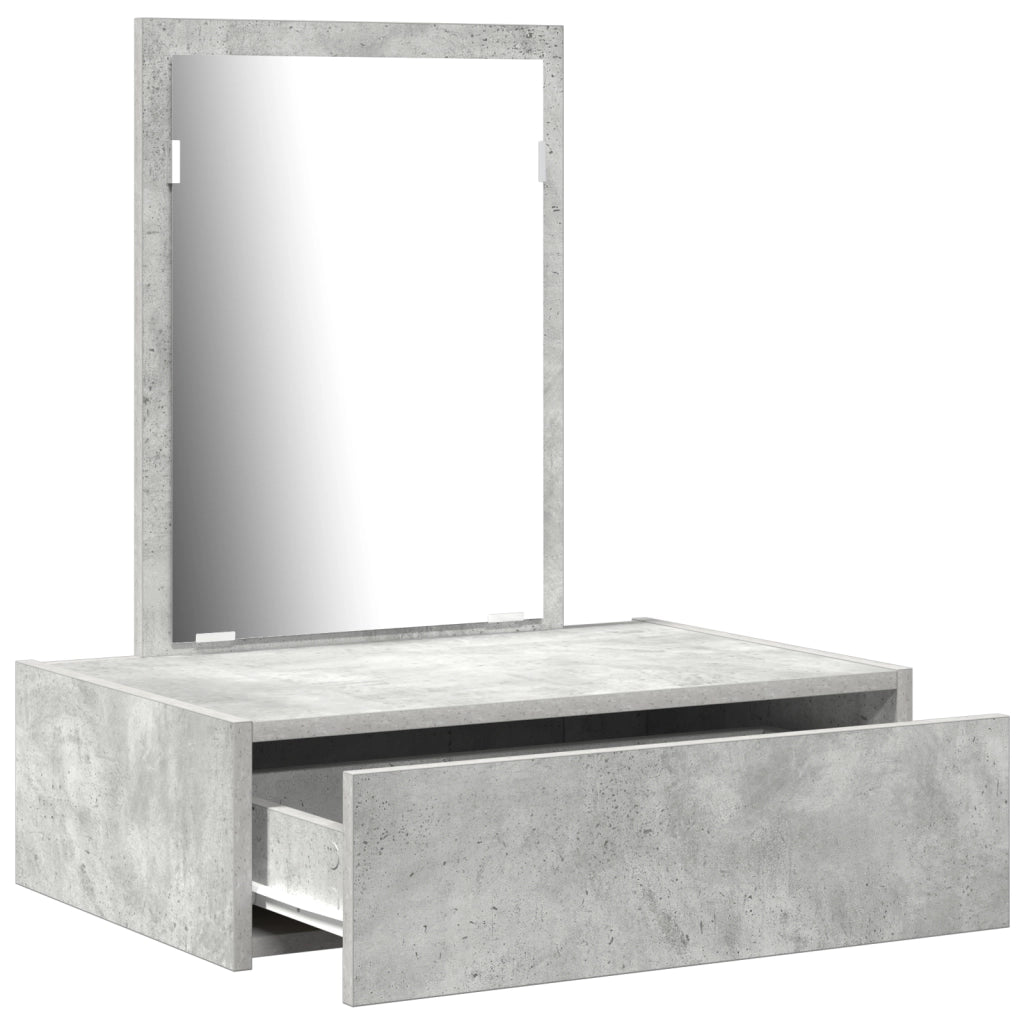 Tavolo da Toeletta a Muro Grigio Cemento 60x40x70 cm