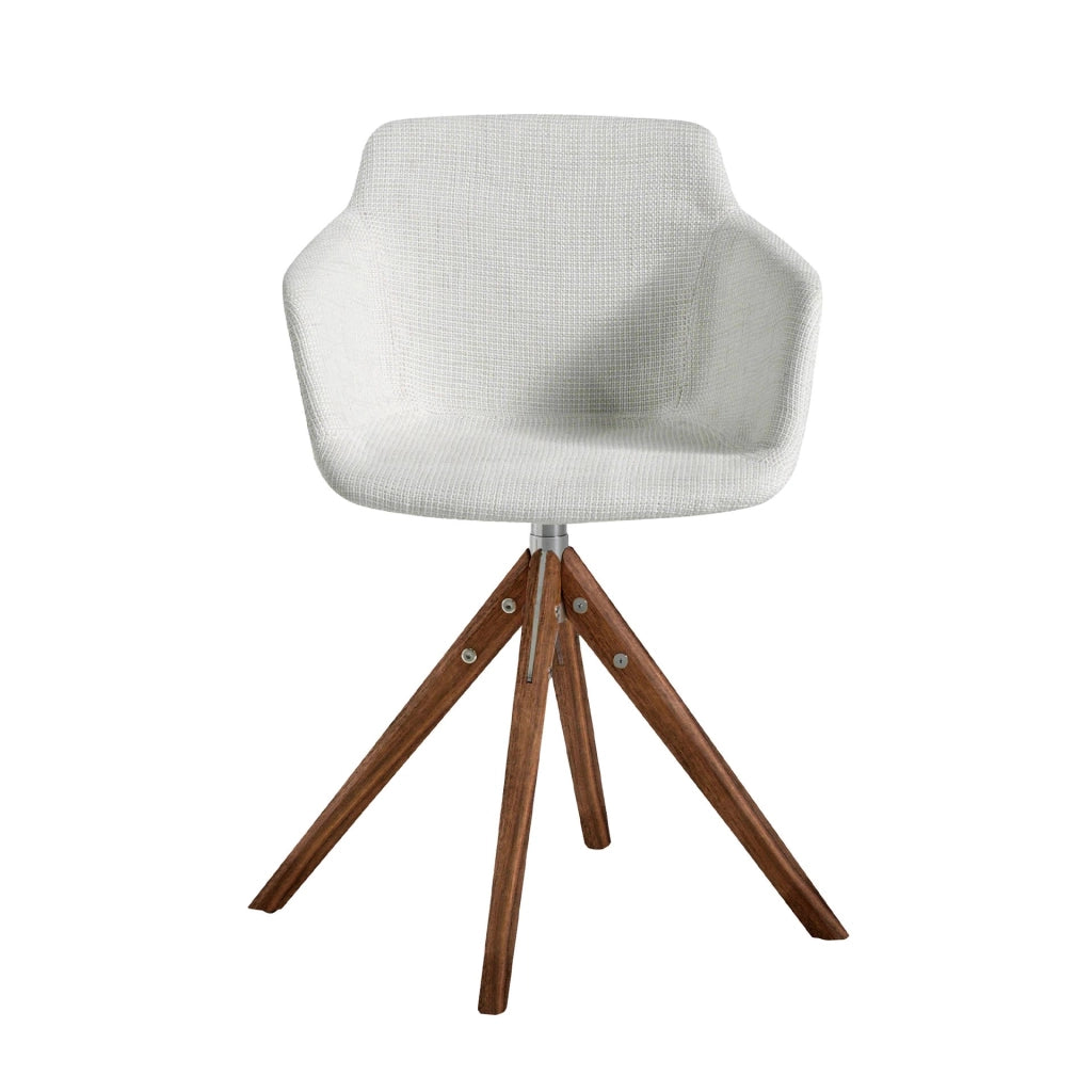 Sedia girevole in tessuto beige