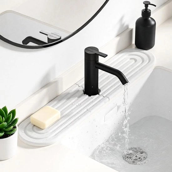 Mat diatomite per superfici inclinate - Ellittico - 45x10cm - Elevata assorbimento acqua - Mat per cucina
