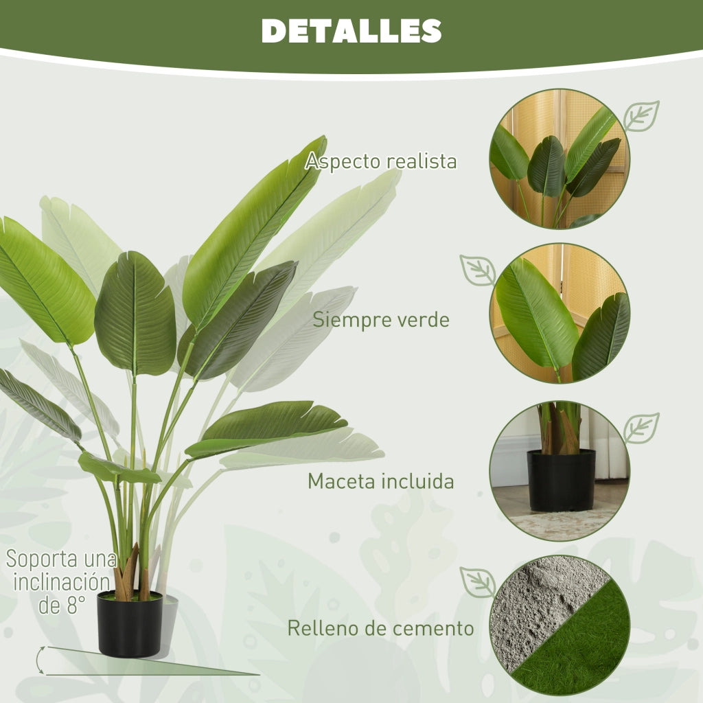 Pianta Artificiale Decorativa Uccello del Paradiso ¨C Xylo ¨C 109 cm Verde con Vaso