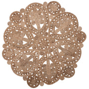 Tappeto tappetino Iuta Beige Rotondo Rustico Soggiorno ø 120 cm