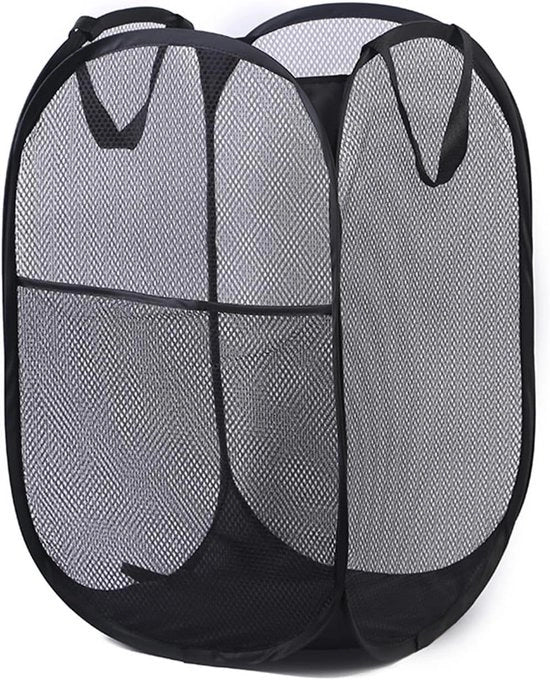 Borsa da Lavanderia Pieghevole - Cestino Pop Up con Maniglie Rinforzate per Viaggi di Lavoro, Campeggio