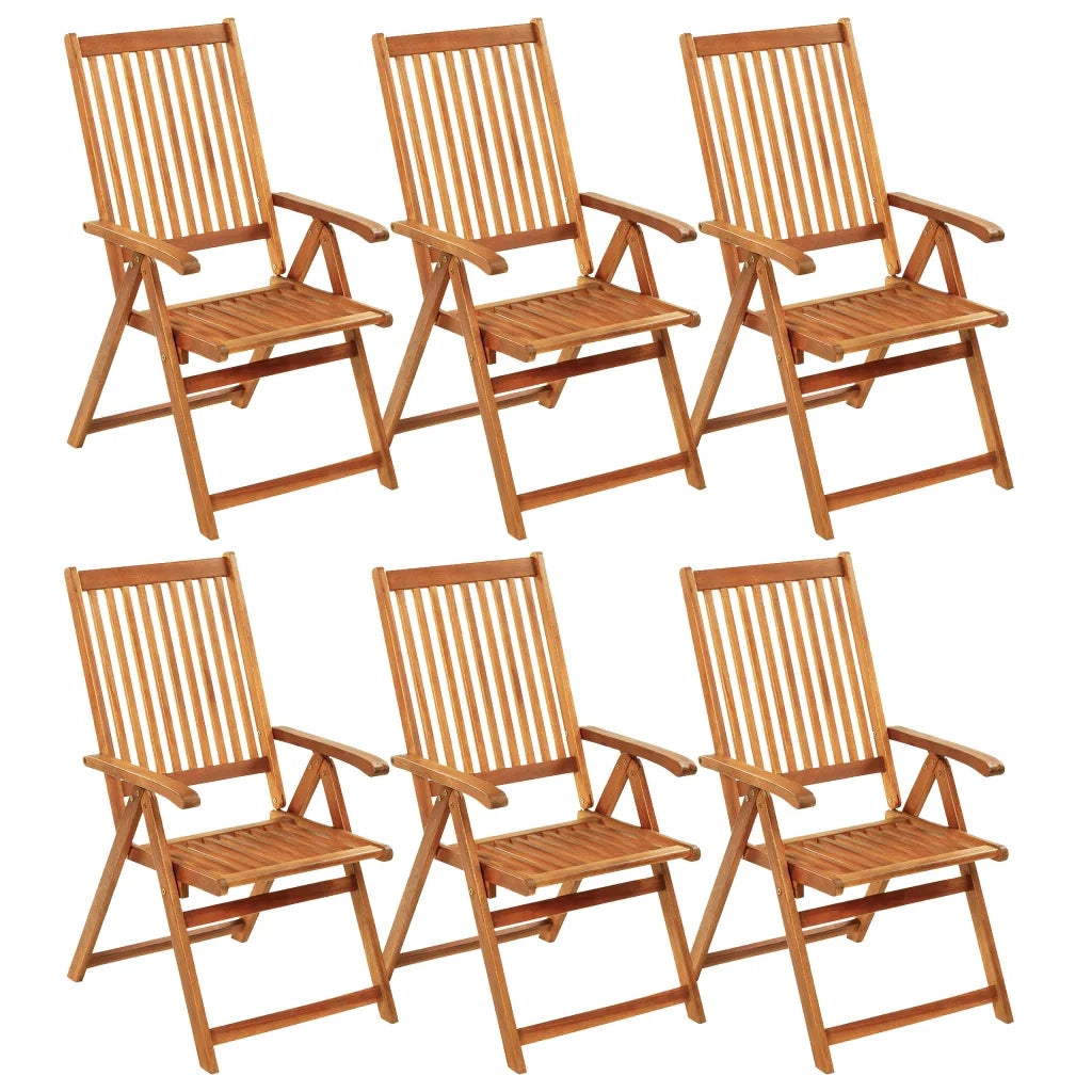 Sedie da Giardino Pieghevoli 6 pz con Cuscini Massello Acacia 3064124