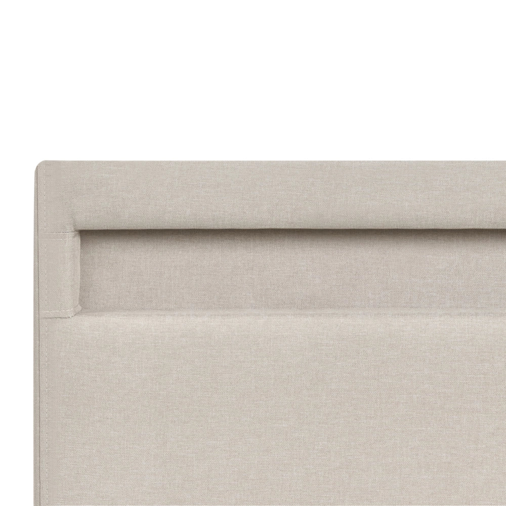 Letto matrimoniale in tessuto beige con LED 160 x 200 cm con contenitore elegante semplice