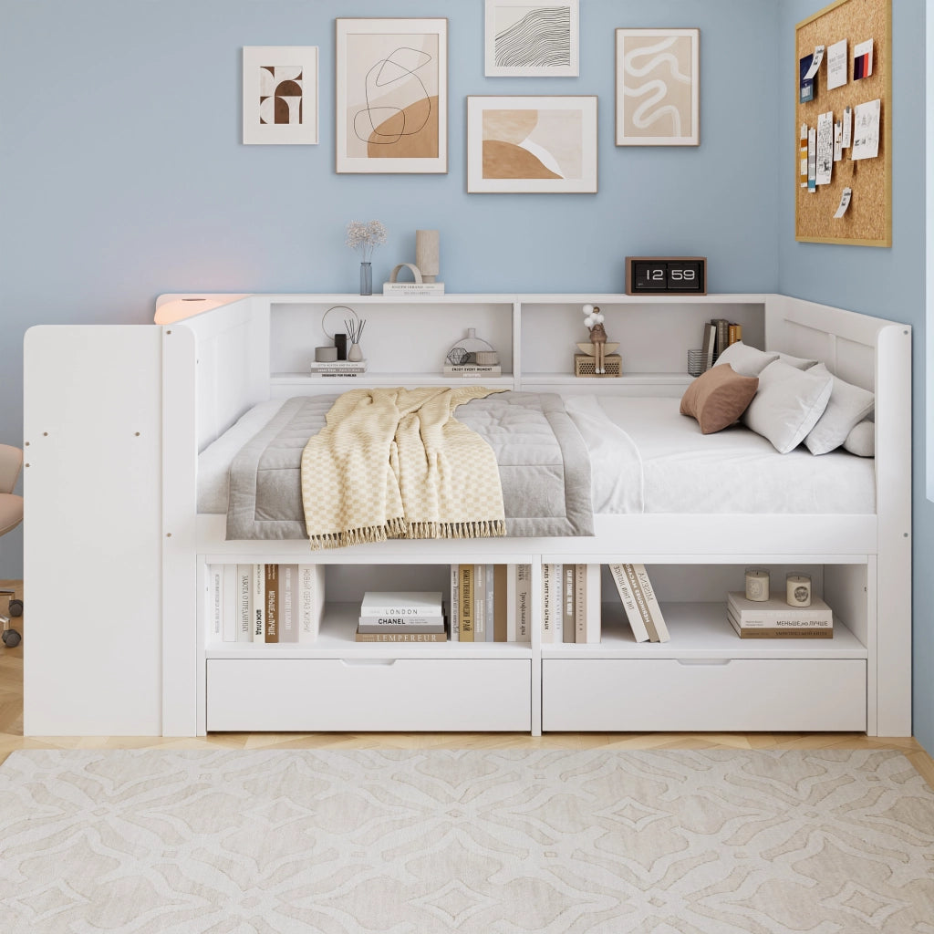 letto in legno bianco 140 x 240 cm