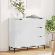 Credenza Bianco Lucido 89,5 x 33 x 82 cm Legno multistrato 883458