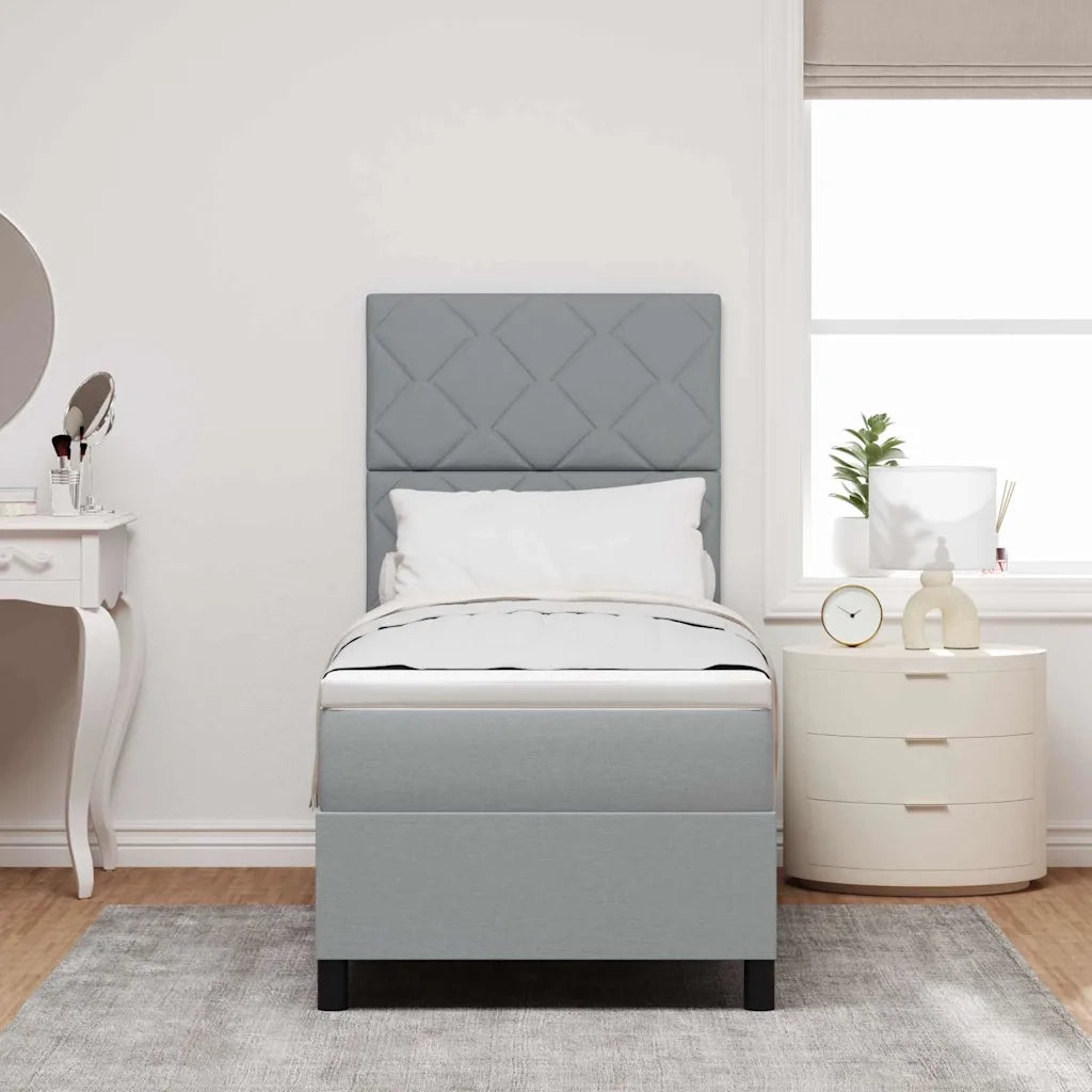 Letto a molle con materasso Grigio chiaro 80 x 200 cm Tessuto 3339420