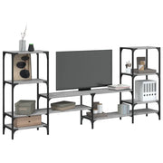 Mobile Porta TV-Mobile per TV-Credenza TV Grigio Sonoma 206,5x28,5x95cm Legno Multistrato