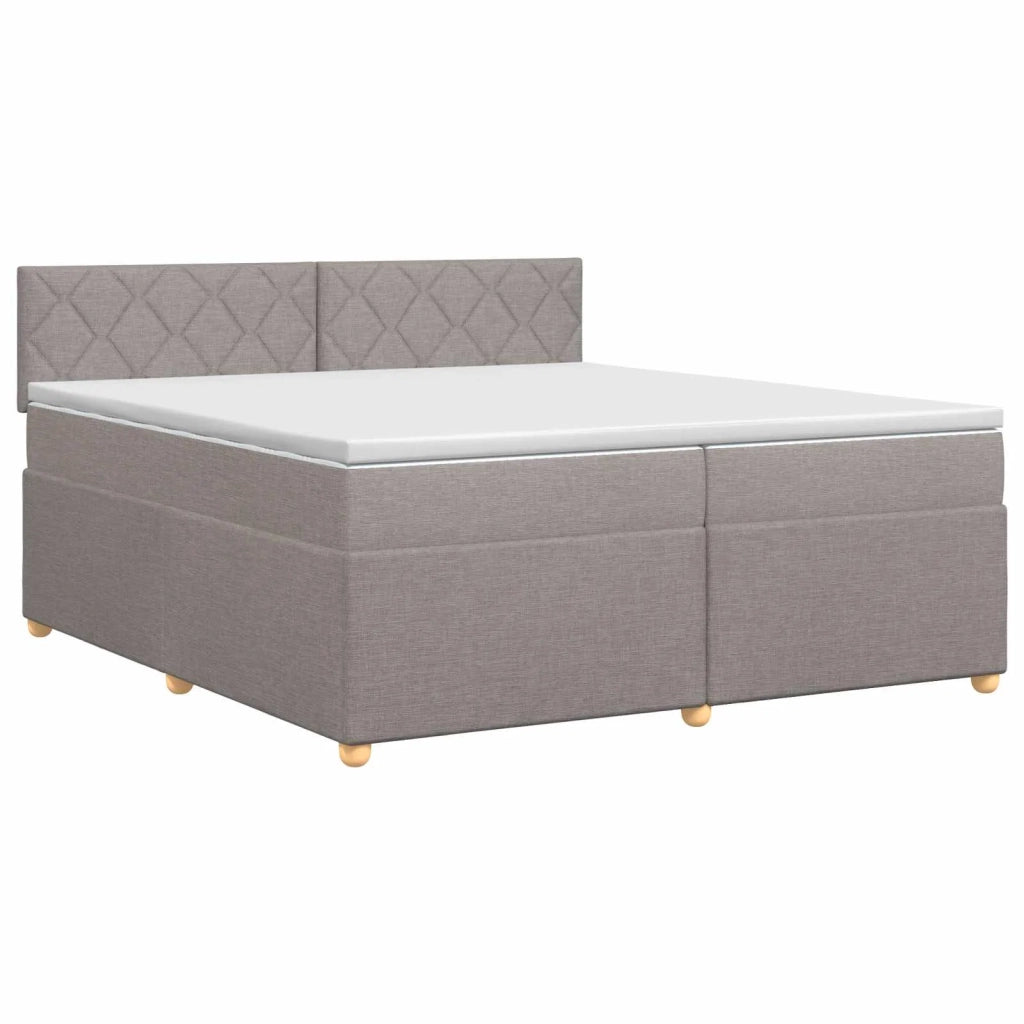 Letto box spring con materasso Tortora 200 x 200 cm Tessuto 3451046