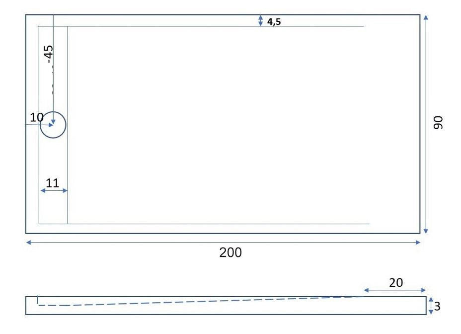 Piatto Doccia 70x150 cm in Pietra Bonussi Trivor Nero