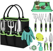 Set di giardinaggio 12 pezzi - Incluso paletti da giardino e sacchetto di trasporto - Regalo per uomini, donne e appassionati di giardinaggio