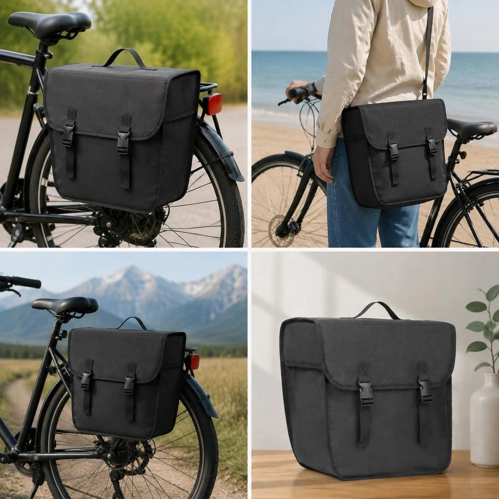 Bicycle Pannier For Luggage Rack, Waterproof, 21 L, Black