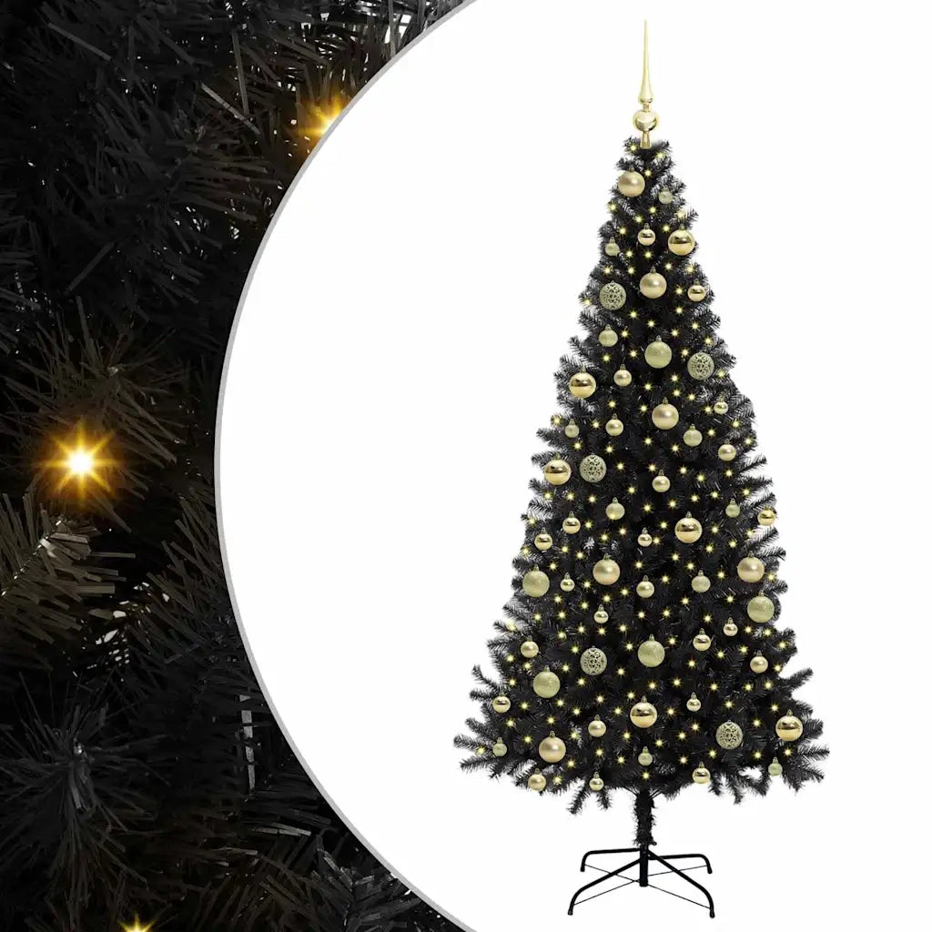 Albero di Natale con 300 LED con supporto Nero 210 cm PVC 3396491