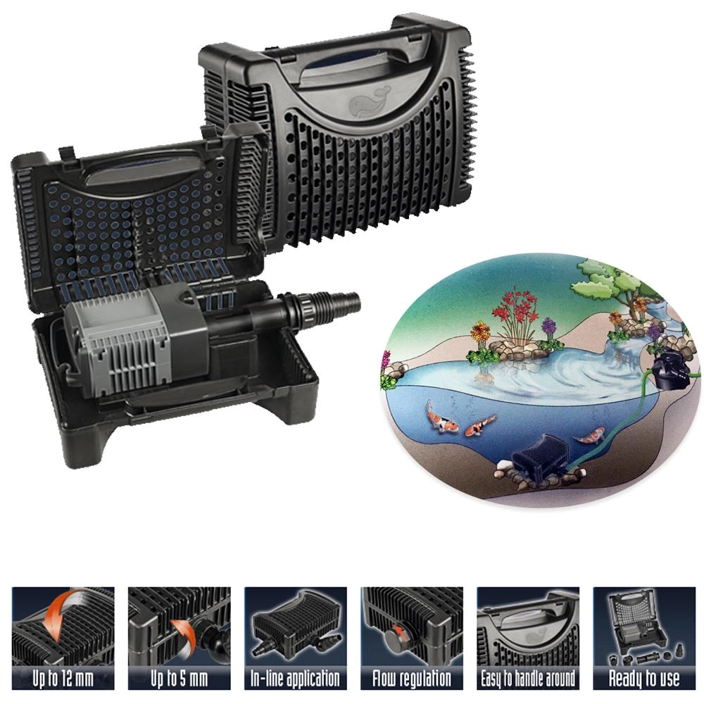 Sicce eko power 10.0 filtro e pompa per laghetti e cascate 9100 l/h versatile (2 in 1)